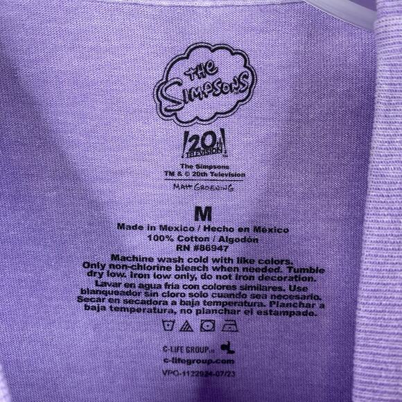 The Simpsons T-Shirt Womens M Purple Marge Krumping Dancing Short Sleeve NWT - Picture 3 of 6